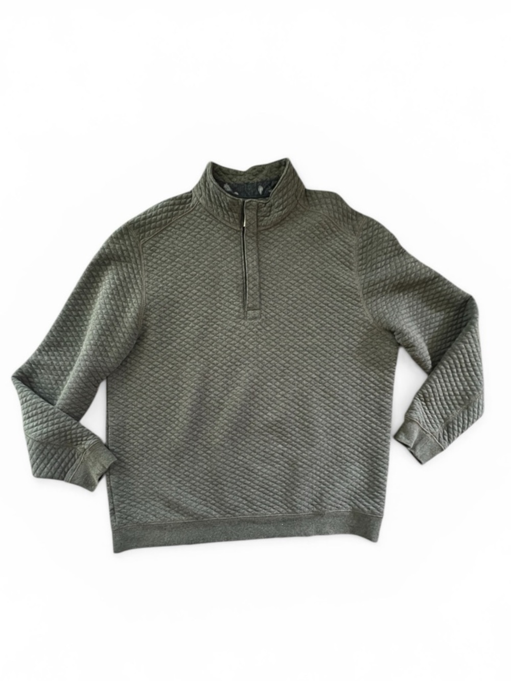 Tommy Bahama gray Quilted Half-Zip Pullover sweatshirt Sz XL